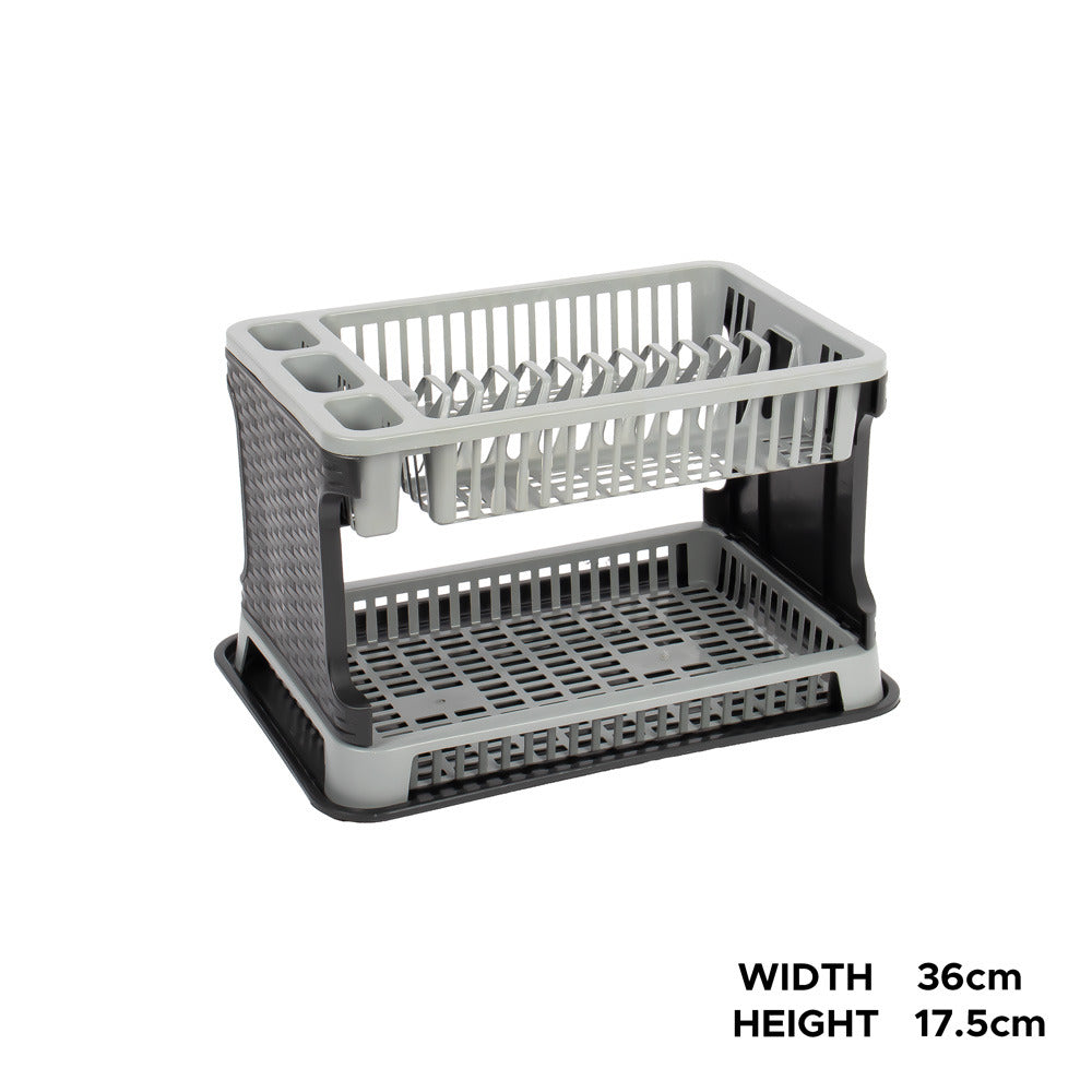Tuffex Rattan Style 2-Tier Kitchen Dish Drainer