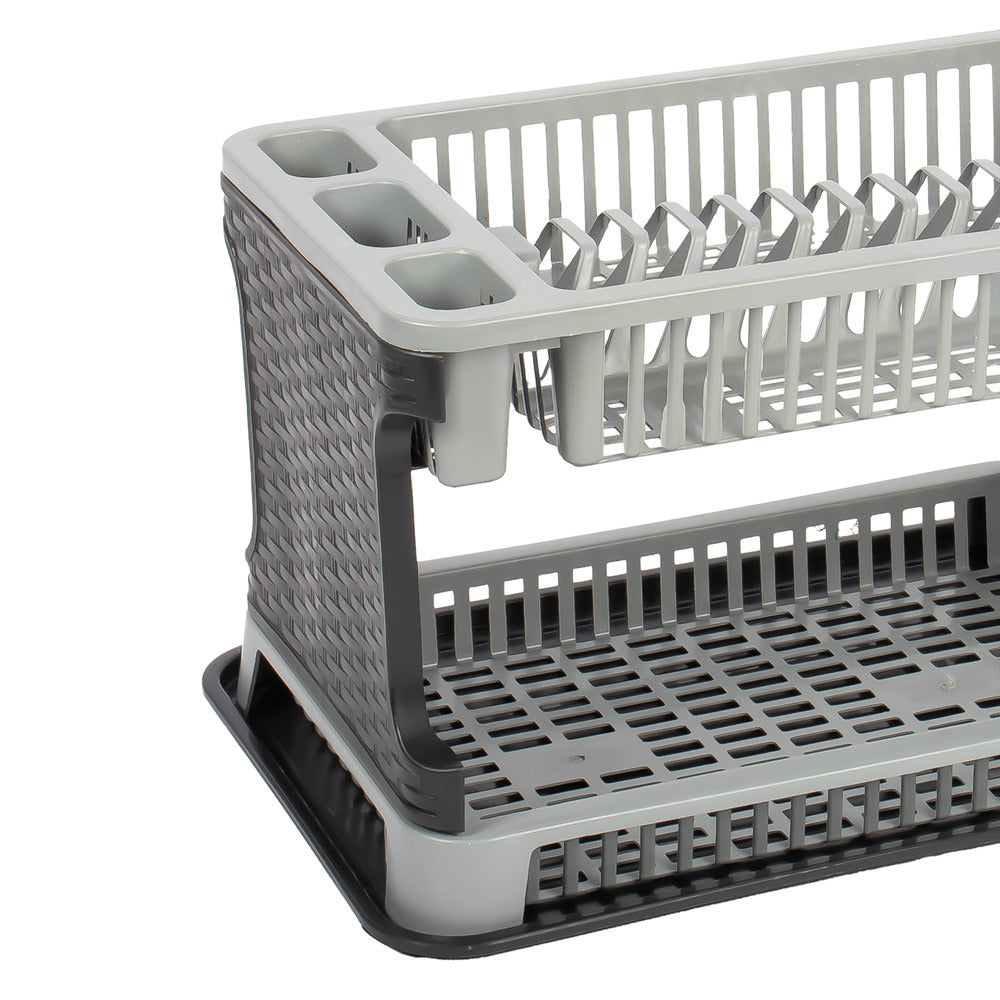 Tuffex Rattan Style 2-Tier Kitchen Dish Drainer