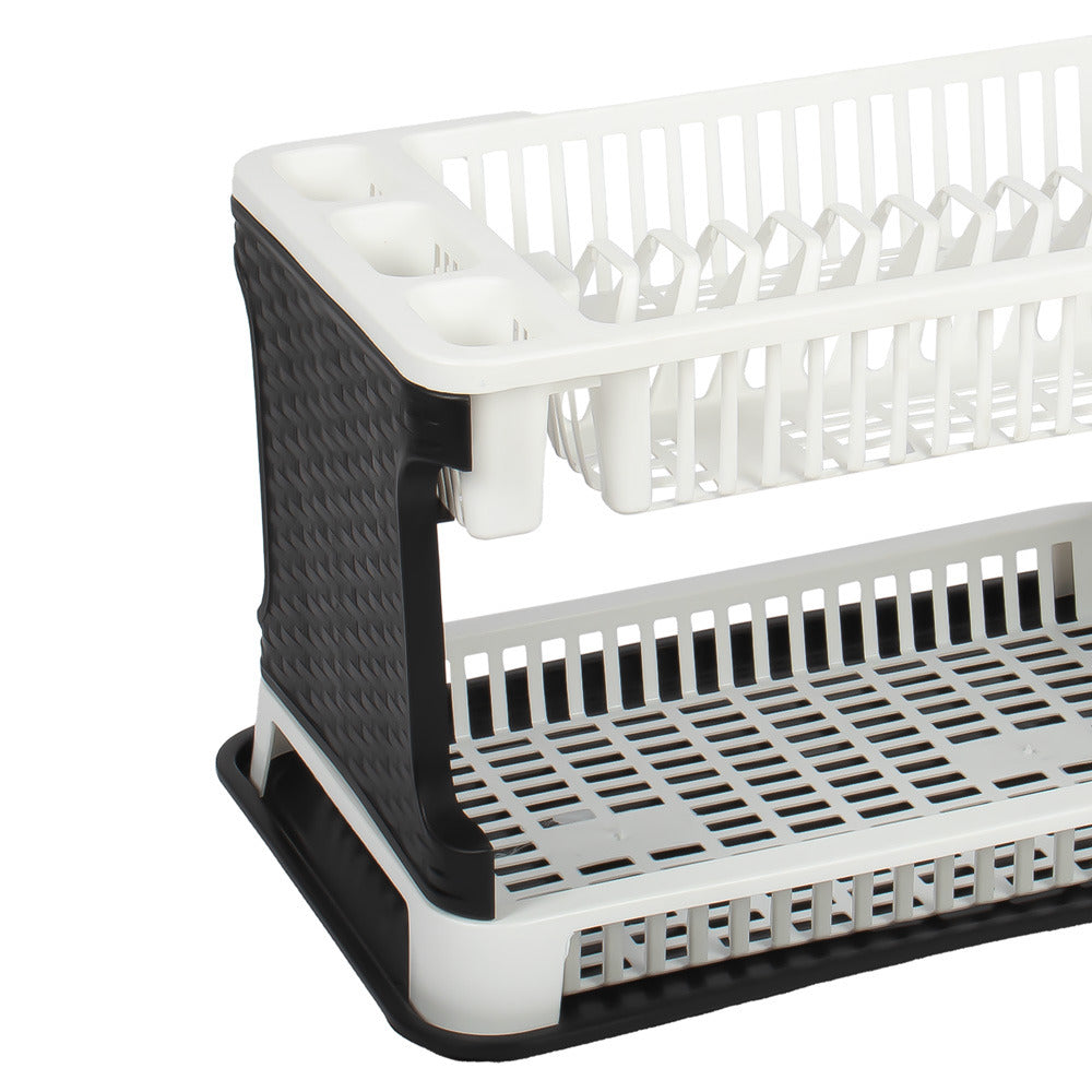 Tuffex Rattan Style 2-Tier Kitchen Dish Drainer