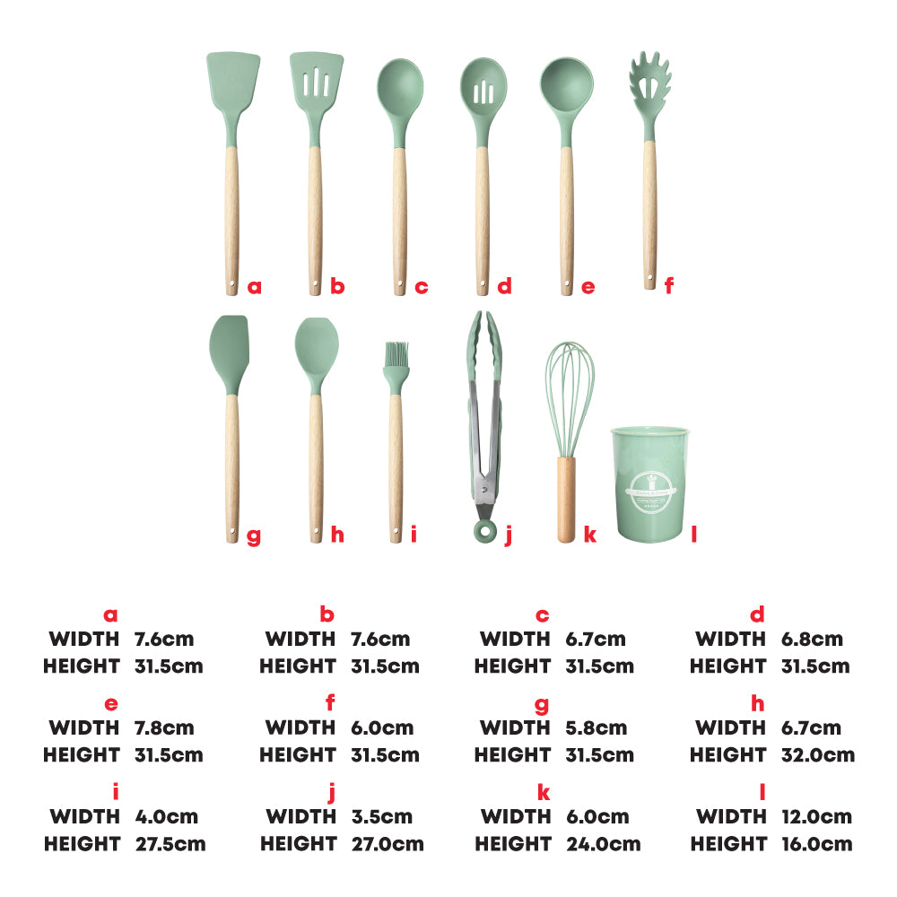 Durane Silicone Utensil Set 12pc