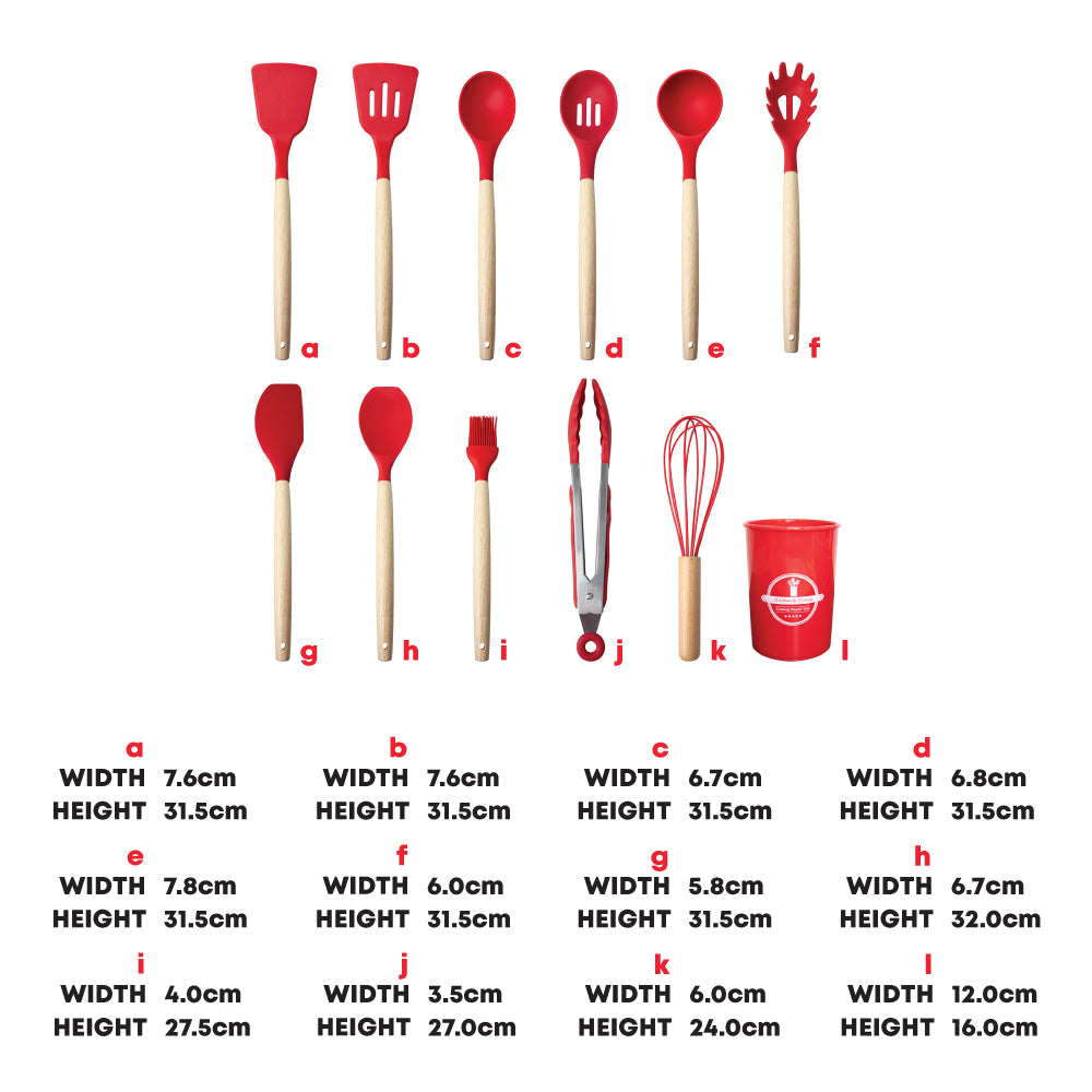 Durane Silicone Utensil Set 12pc