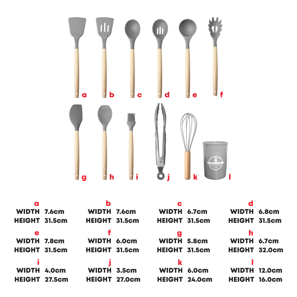 Durane Silicone Utensil Set 12pc