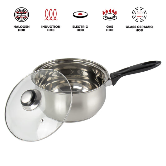 Lustro Stainless Steel Saucepan Set 3pc