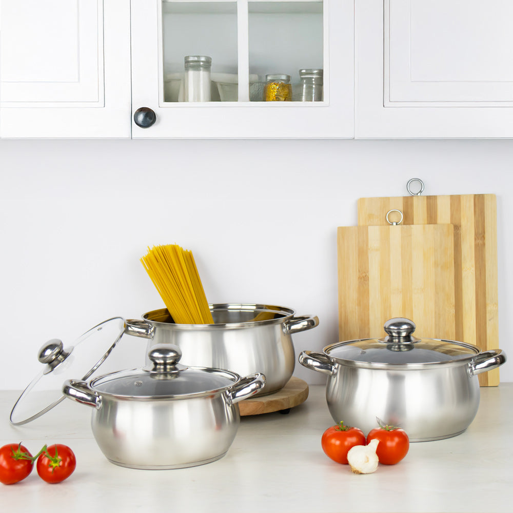 Lustro Stainless Steel Stockpot 3pc Set