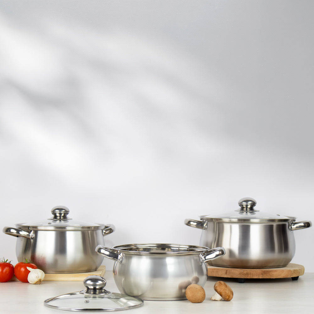 Lustro Stainless Steel Stockpot 3pc Set