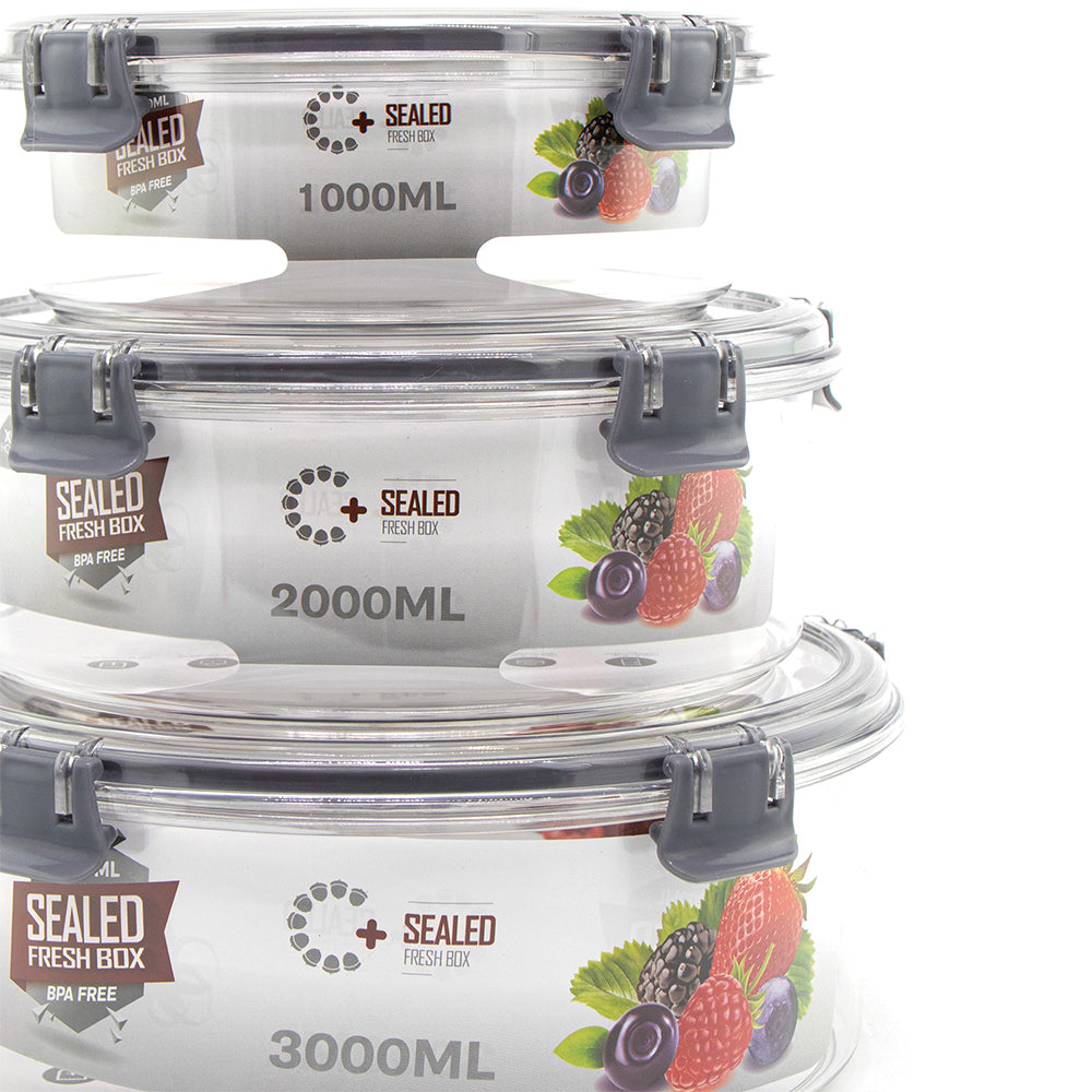 SQ Professional Plastic Sealed Food Storage Container 3pc Set