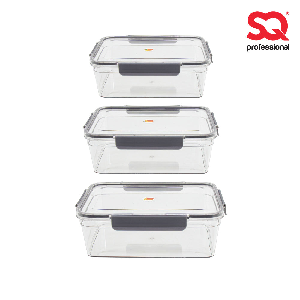 SQ Professional Plastic Sealed Food Storage Container 3pc Set