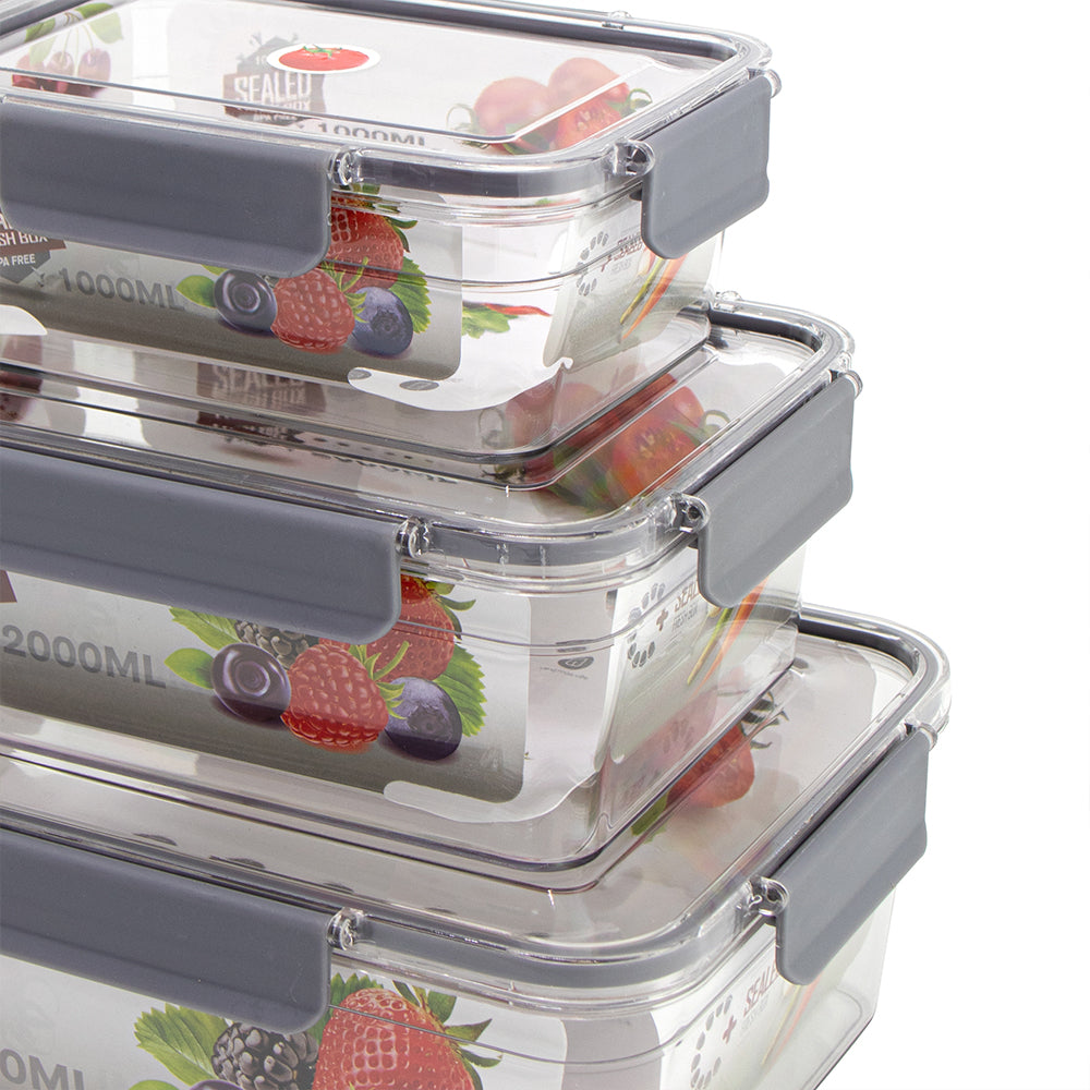 SQ Professional Plastic Sealed Food Storage Container 3pc Set