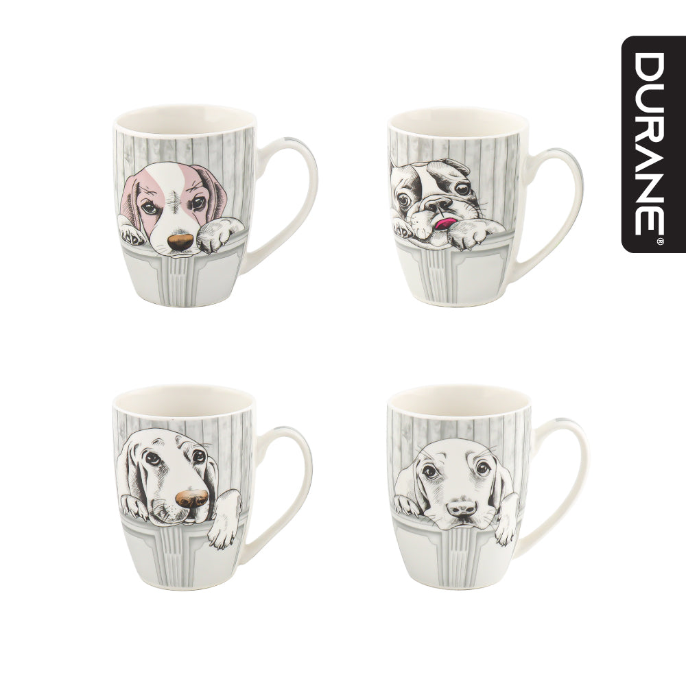 Durane Puppy Ceramic Mug 4pc set