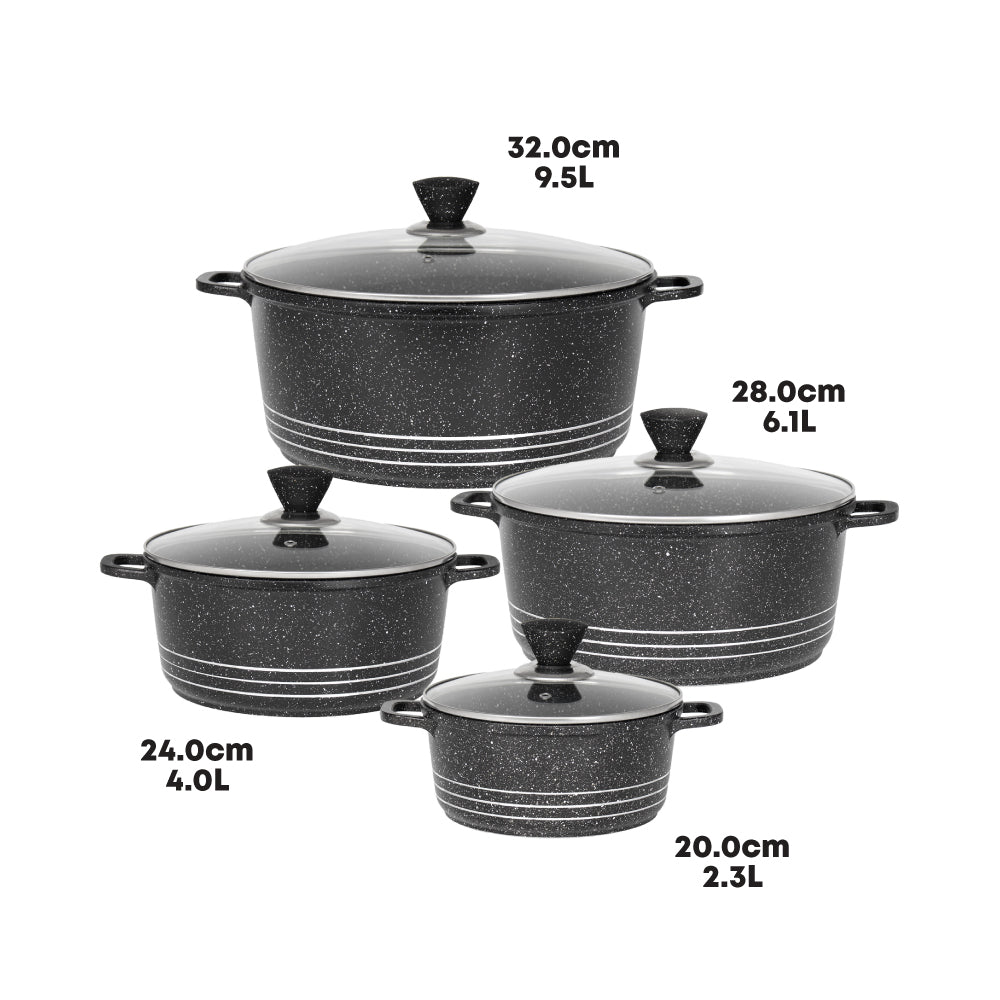 Laria Marbled Die-Cast Stockpot Set 4pc