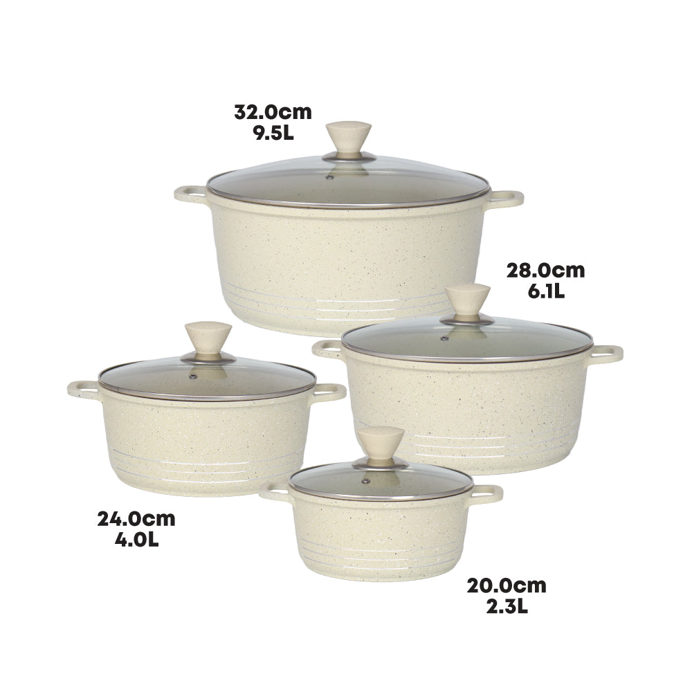 Laria Marbled Die-Cast Stockpot Set 4pc