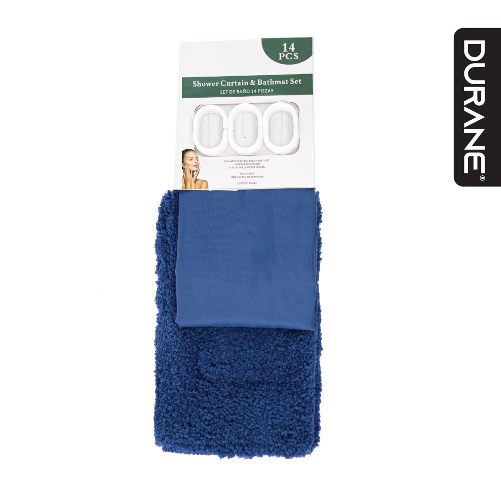 Durane Shower Curtain and Mat Set 2pc