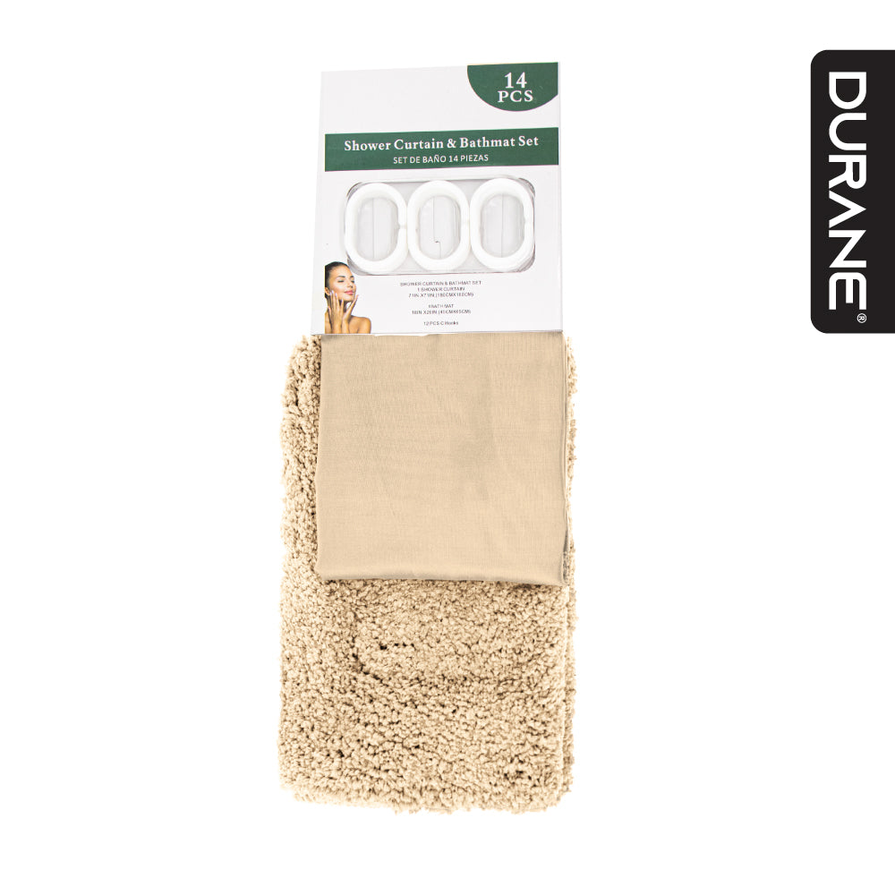 Durane Shower Curtain and Mat Set 2pc