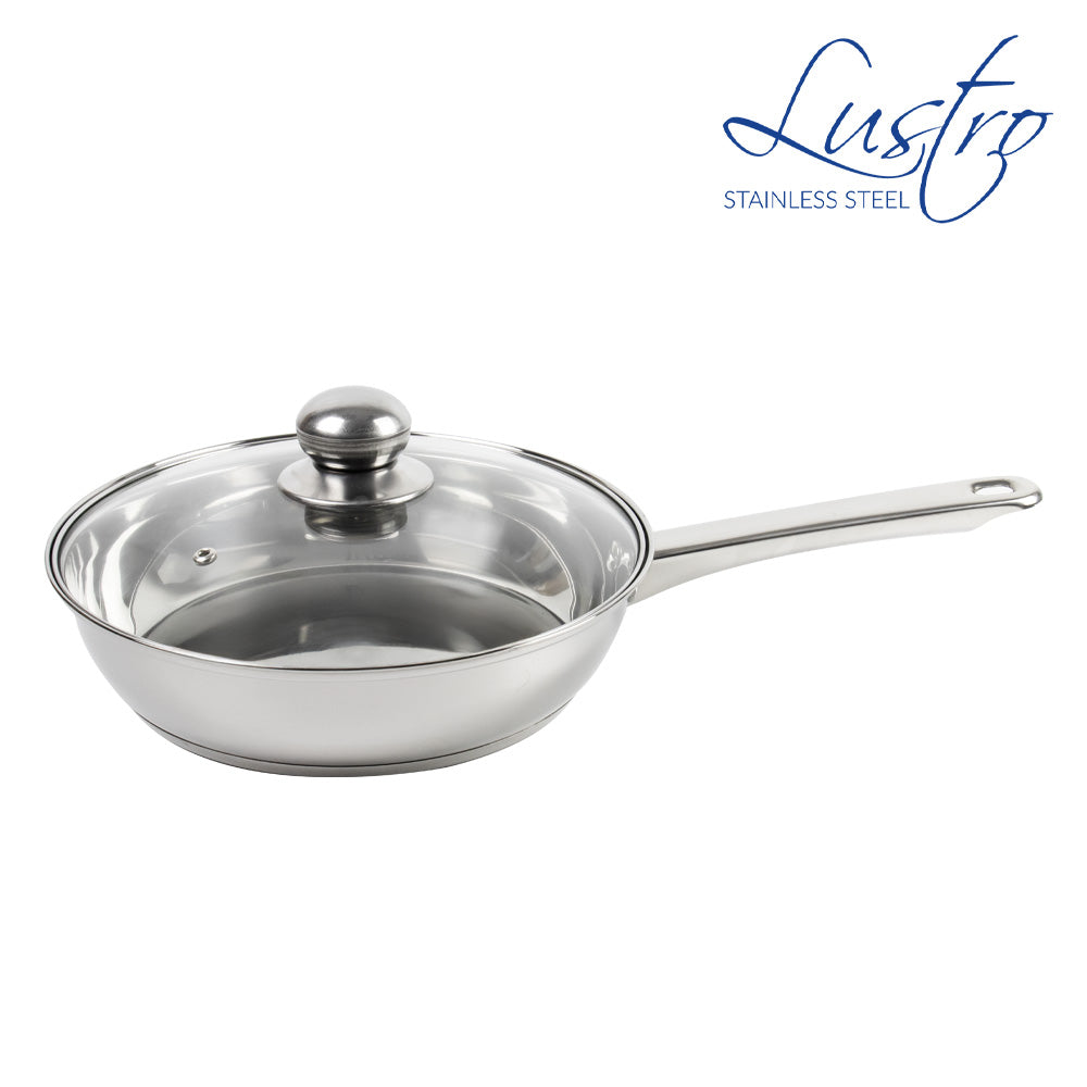 Lustro Stainless Steel Frying Pan with Lid