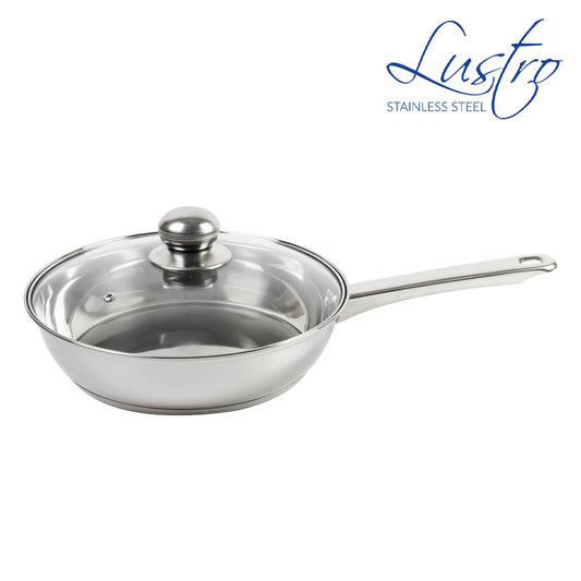 Lustro Stainless Steel Frying Pan with Lid