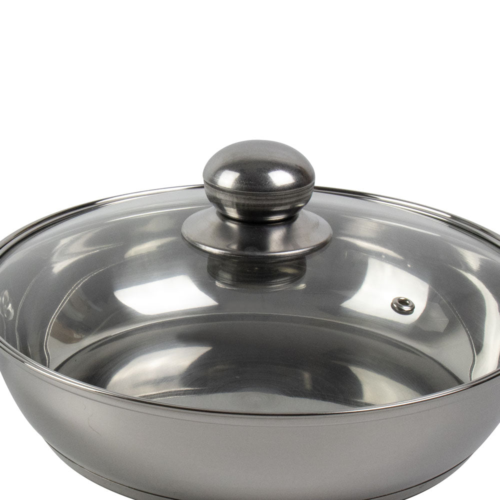 Lustro Stainless Steel Frying Pan with Lid