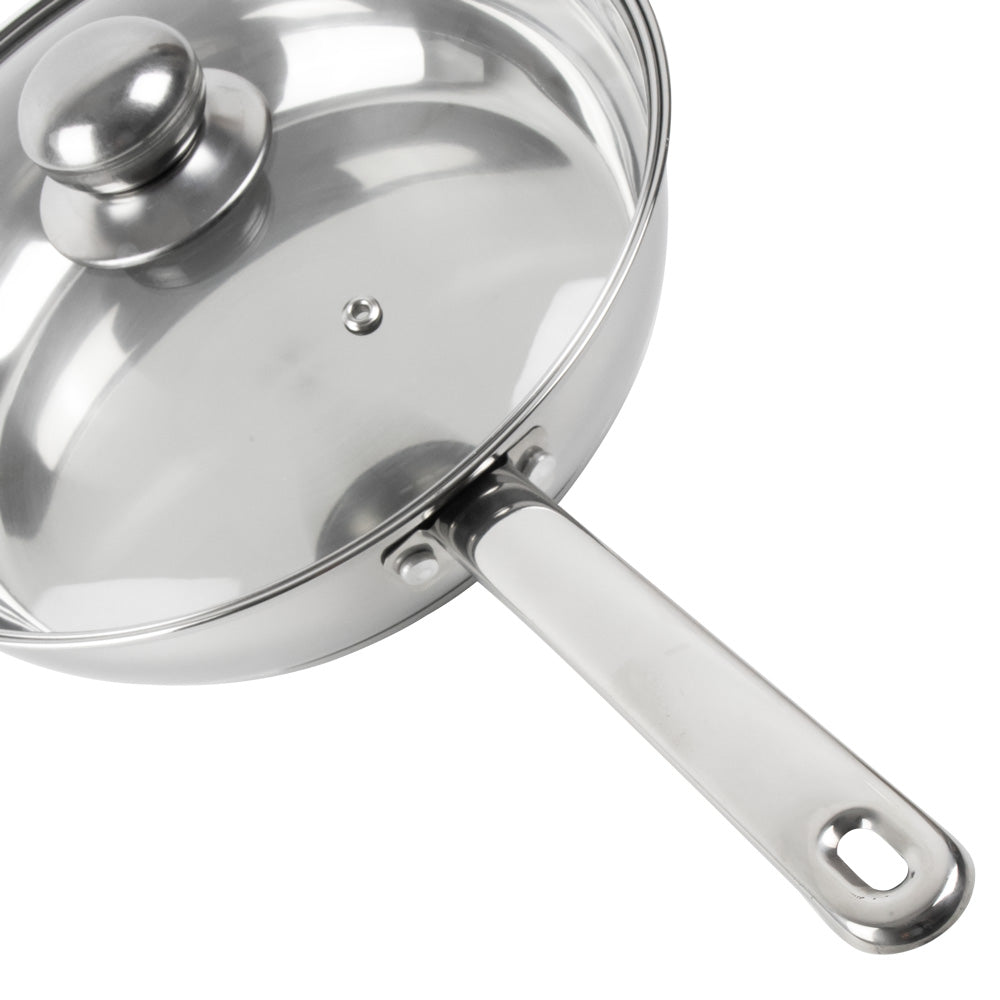 Lustro Stainless Steel Frying Pan with Lid