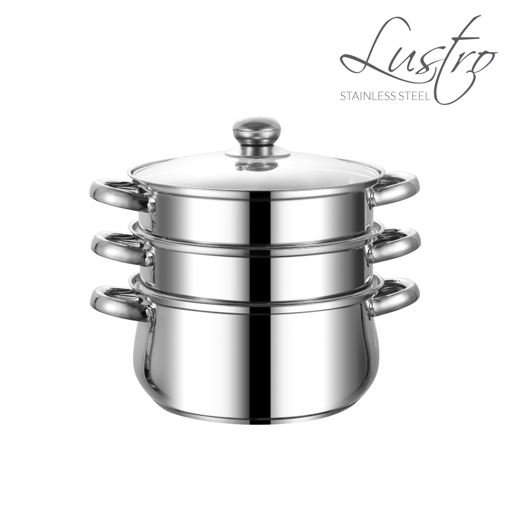 Lustro Stainless Steel 3-tier Steamer