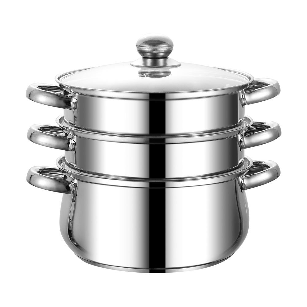 Lustro Stainless Steel 3-tier Steamer