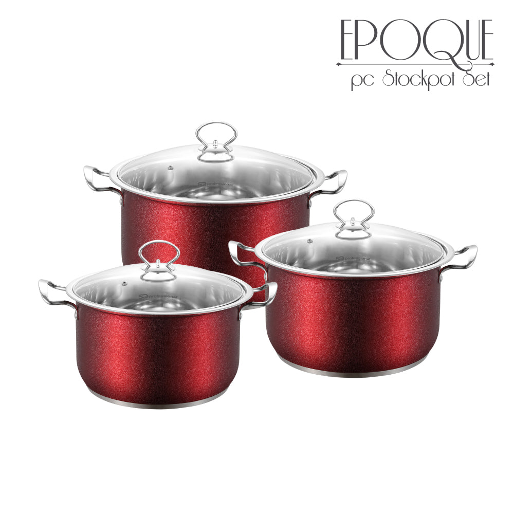 SQ Professional Epoque Stainless Steel Stockpot 3pc Set