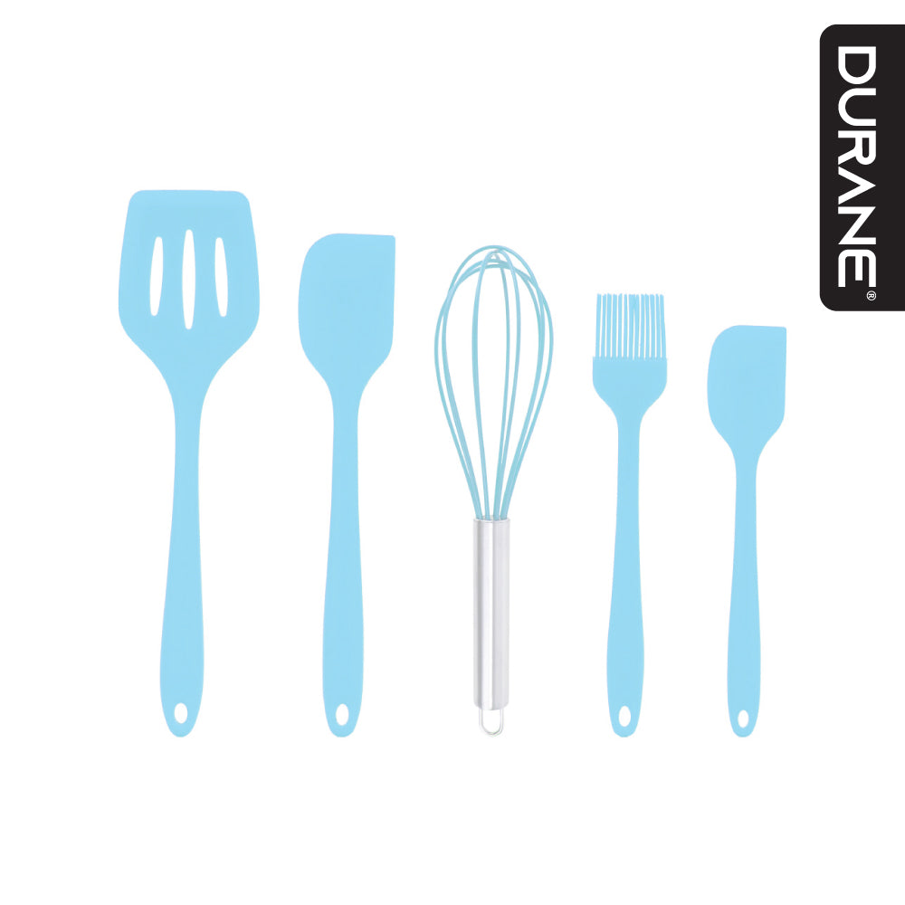 Durane Silicone Utensil Set 5pc Silicone/Stainless Steel Handle