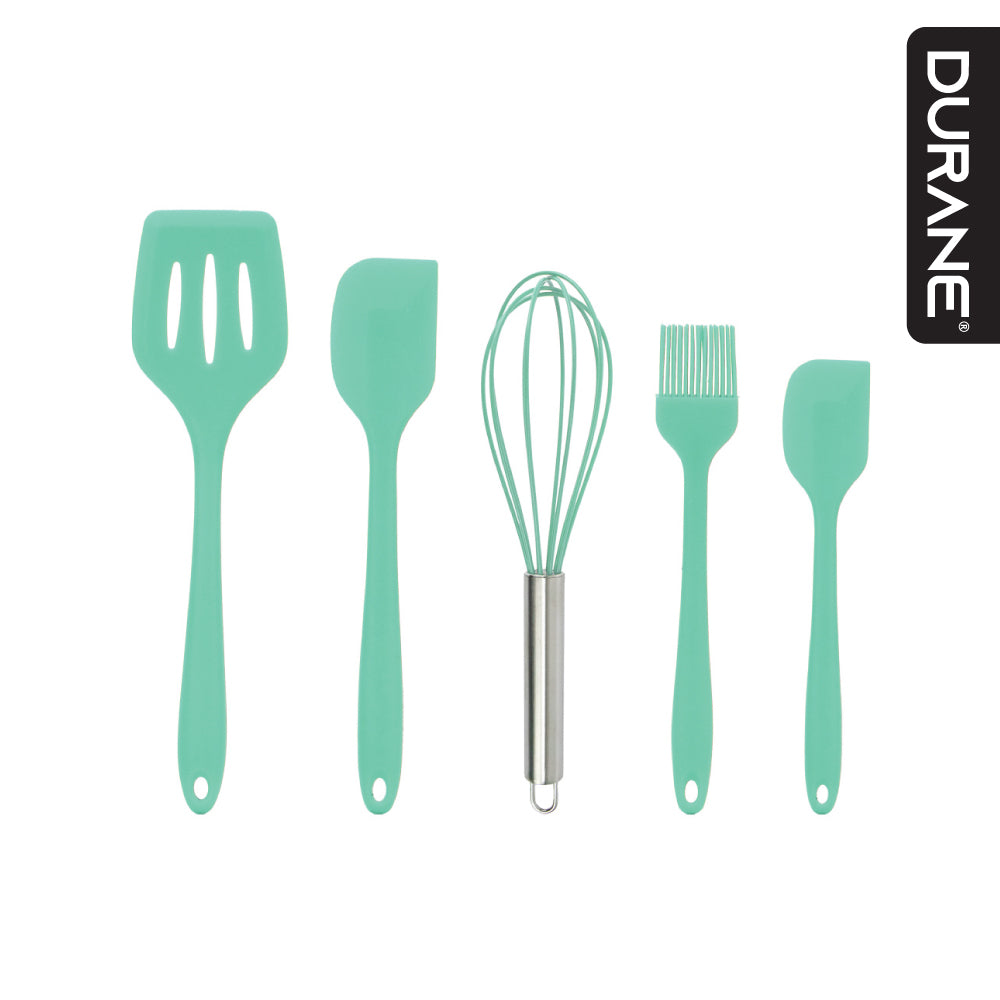 Durane Silicone Utensil Set 5pc Silicone/Stainless Steel Handle