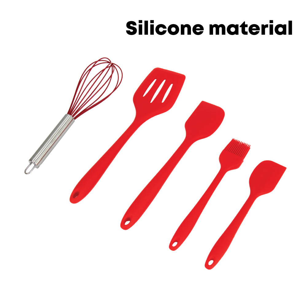 Durane Silicone Utensil Set 5pc Silicone/Stainless Steel Handle