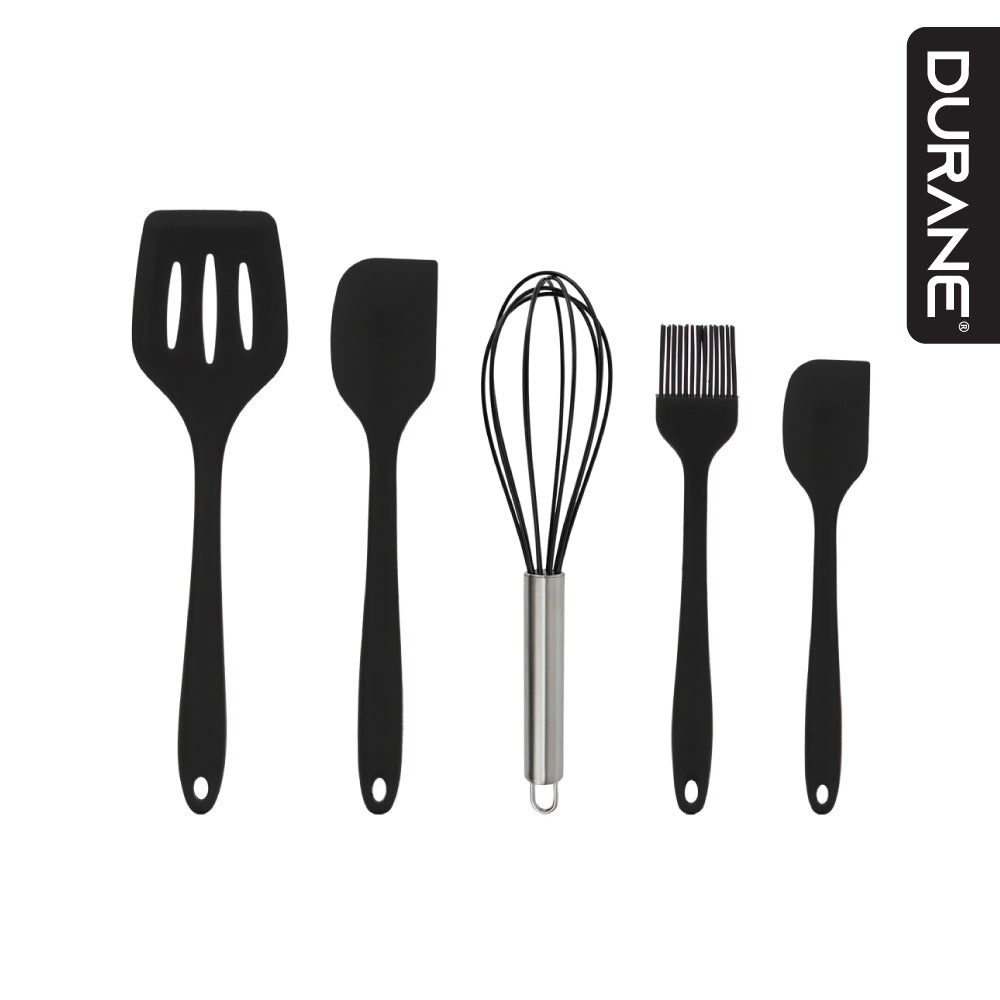 Durane Silicone Utensil Set 5pc Silicone/Stainless Steel Handle