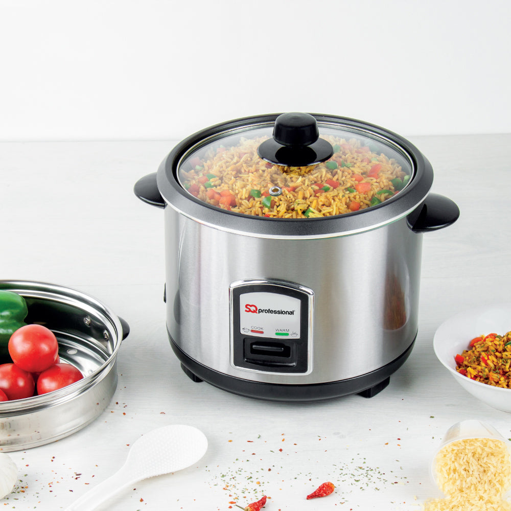 SQ Professional Lustro Stainless Steel Rice Cooker and Steamer