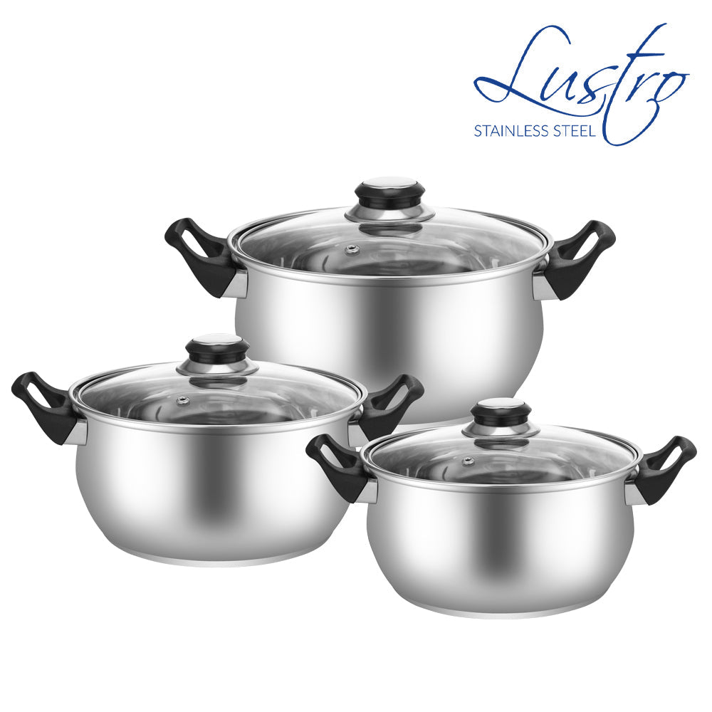 Lustro Stainless Steel Stockpot 3pc Set