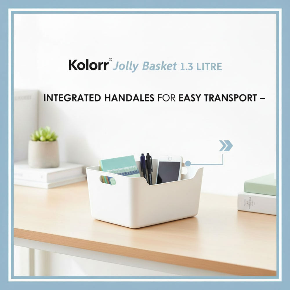 Plastic Storage Basket - White