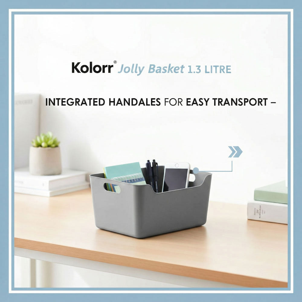 Plastic Storage Basket - Grey