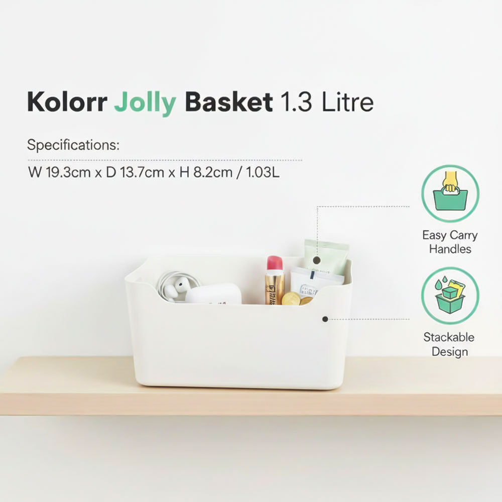 Plastic Storage Basket - White