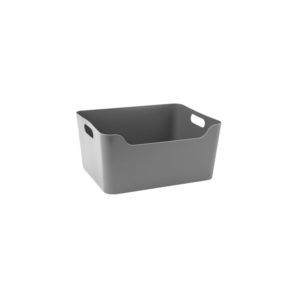 Plastic Storage Basket - Grey