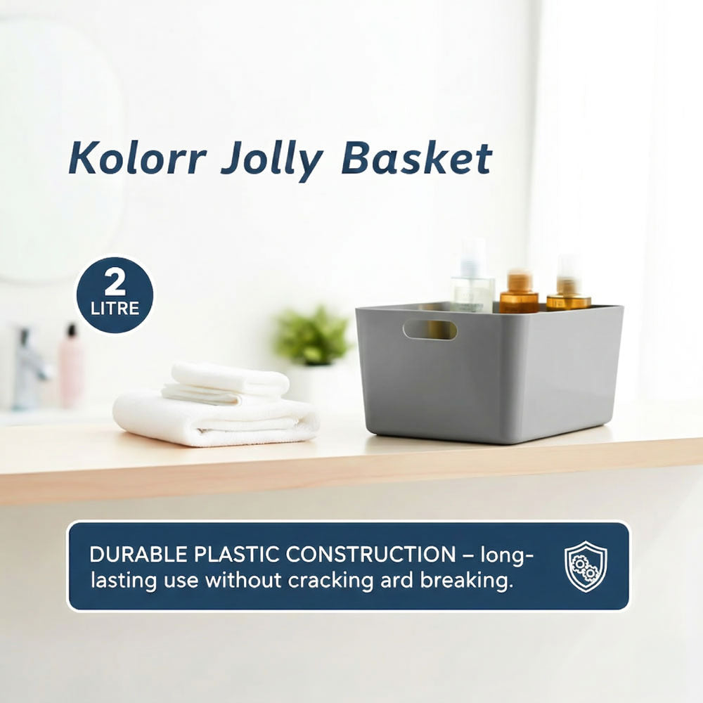 Plastic Storage Basket - Grey