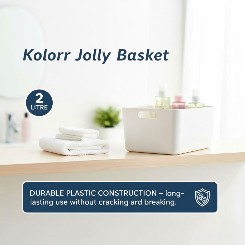 Plastic Storage Basket - White
