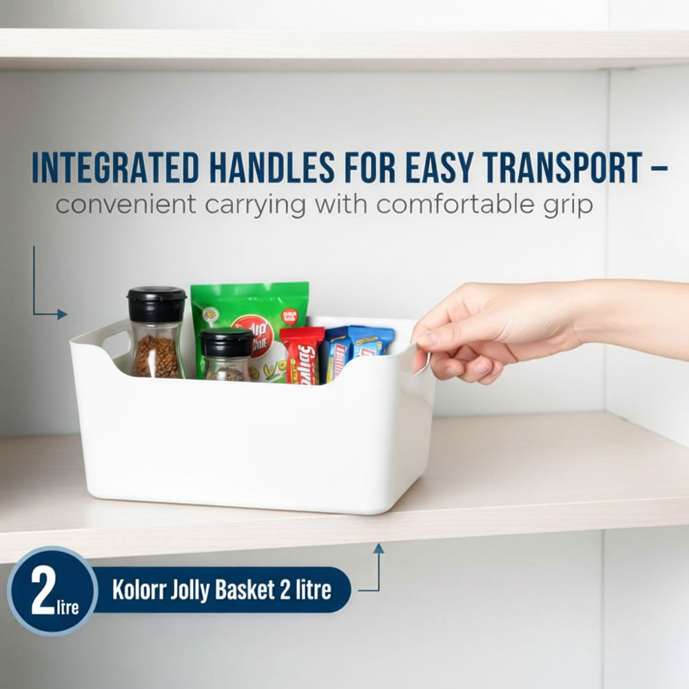 Plastic Storage Basket - White