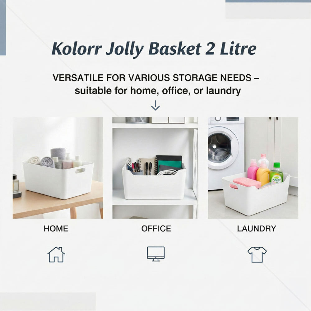 Plastic Storage Basket - White