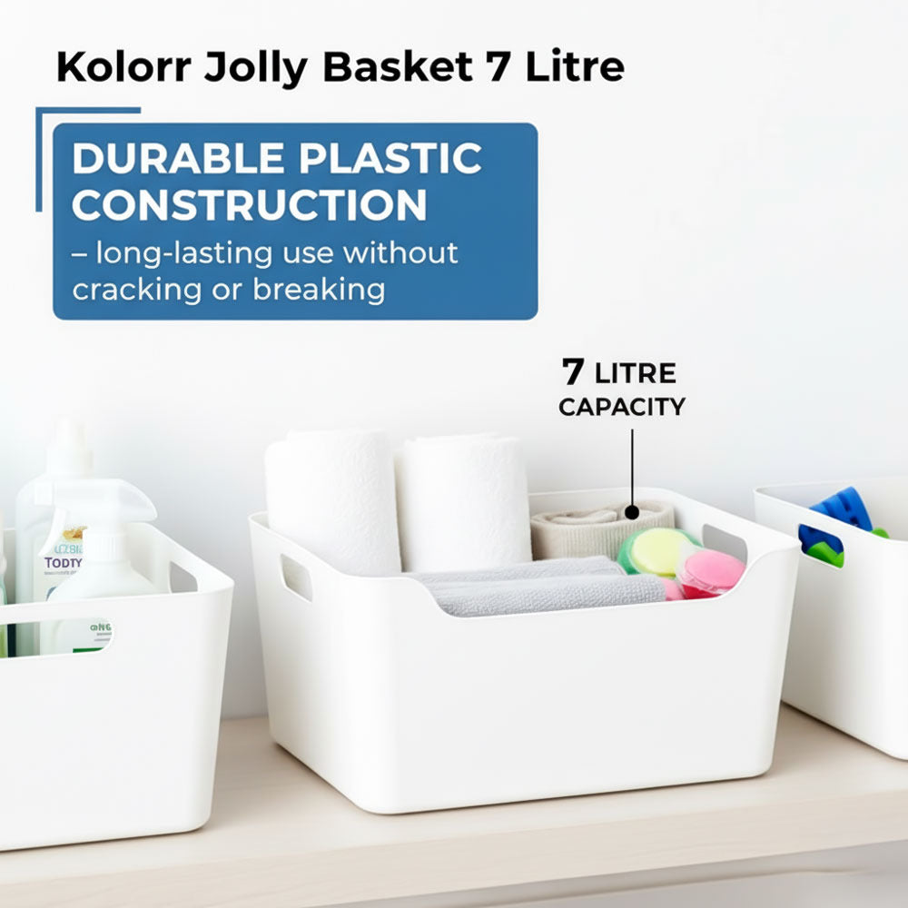 Plastic Storage Basket - White