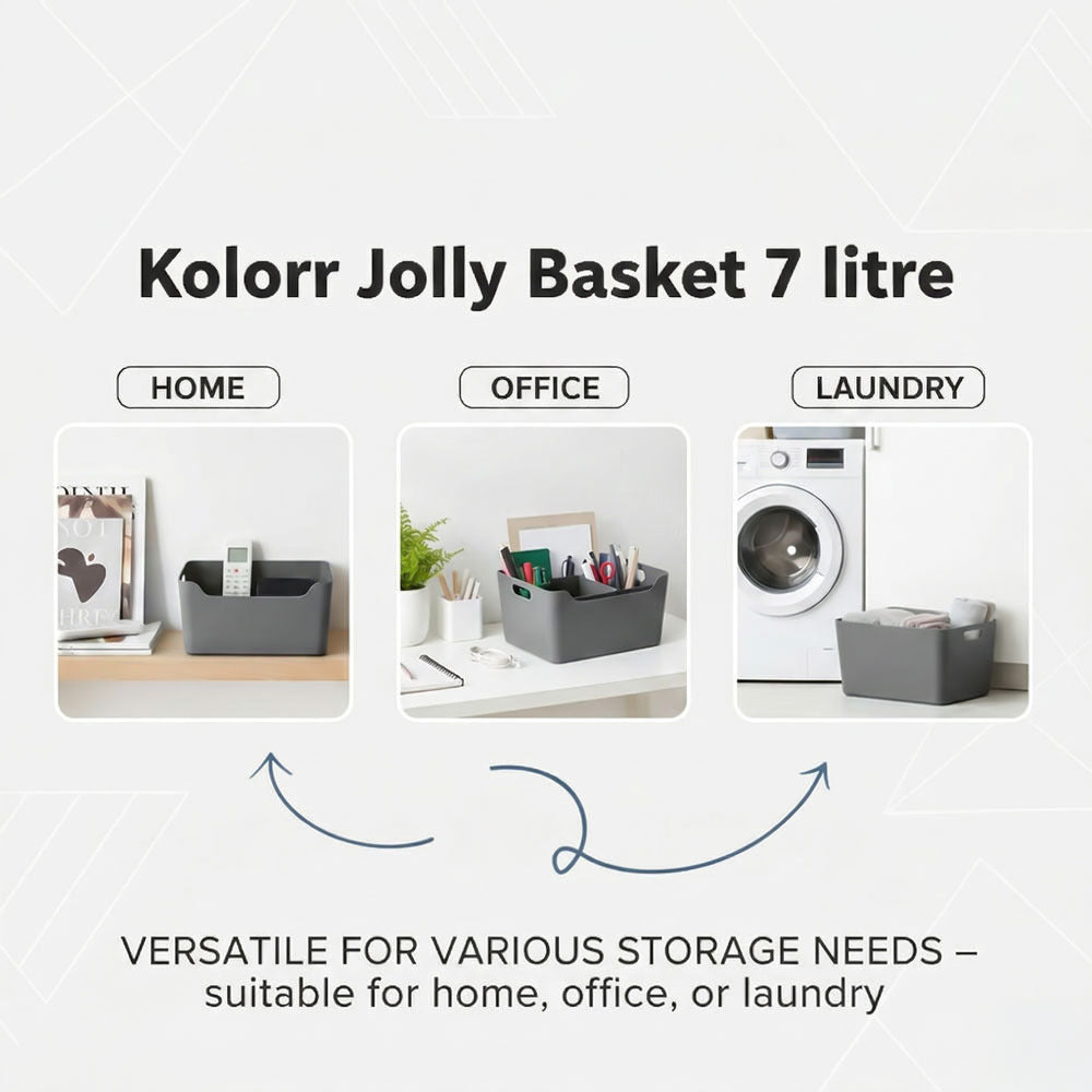 Plastic Storage Basket - Grey