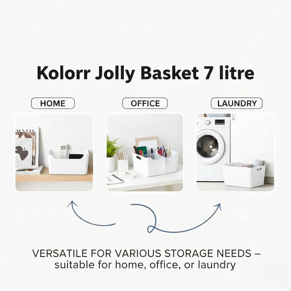 Plastic Storage Basket - White