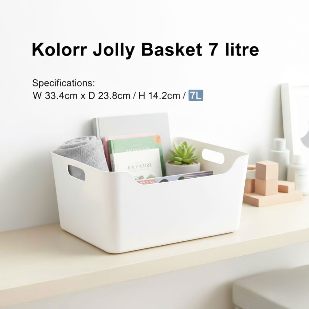 Plastic Storage Basket - White