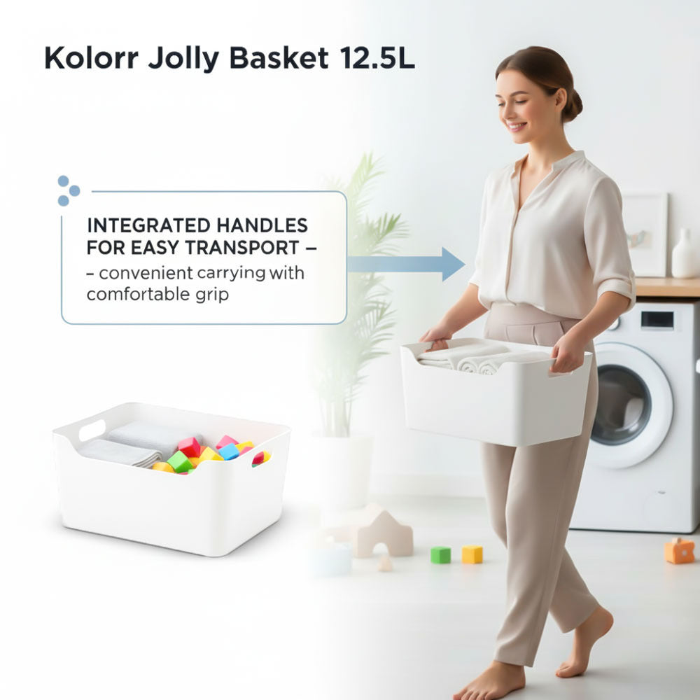 Plastic Storage Basket - White