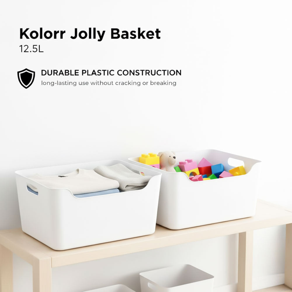 Plastic Storage Basket - White