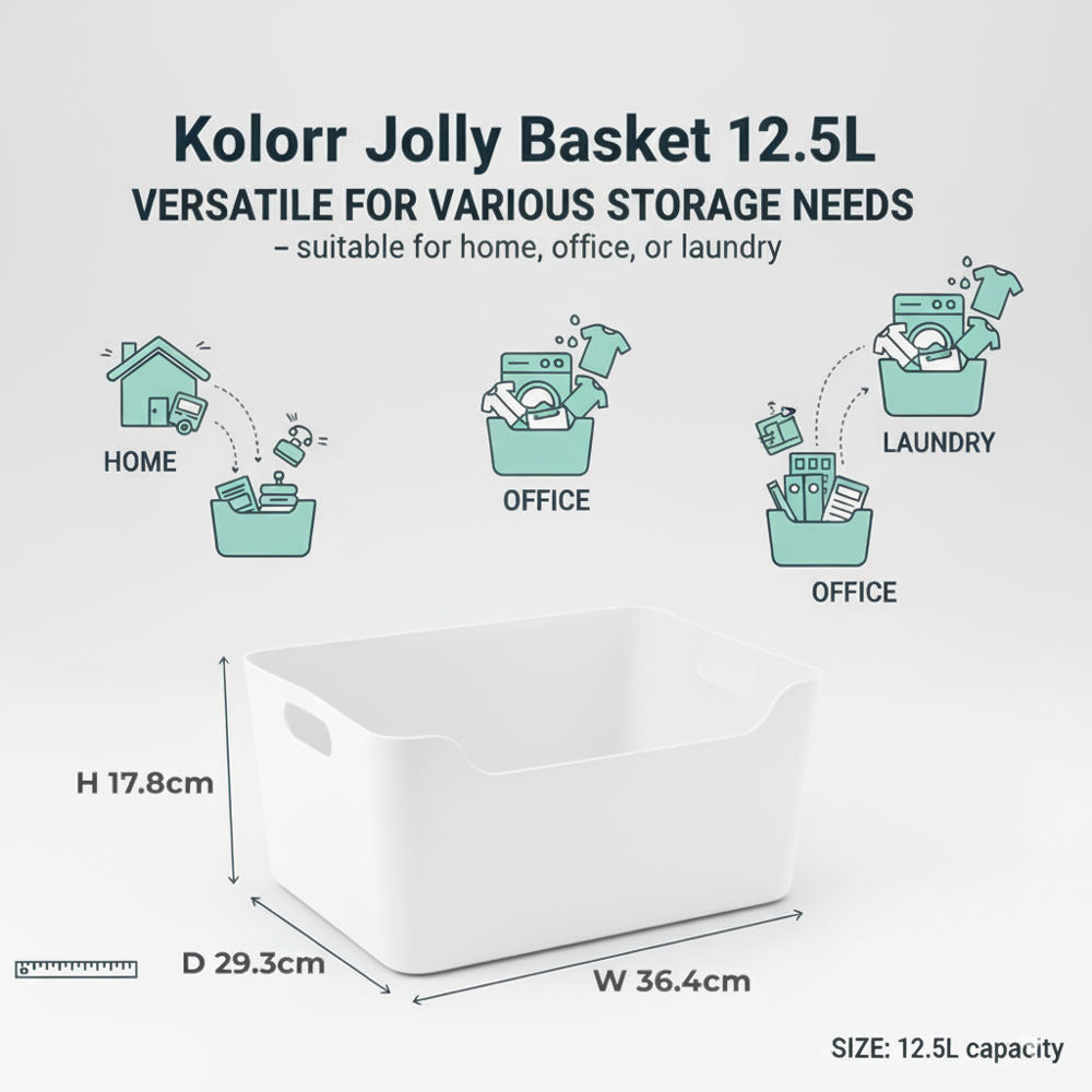 Plastic Storage Basket - White