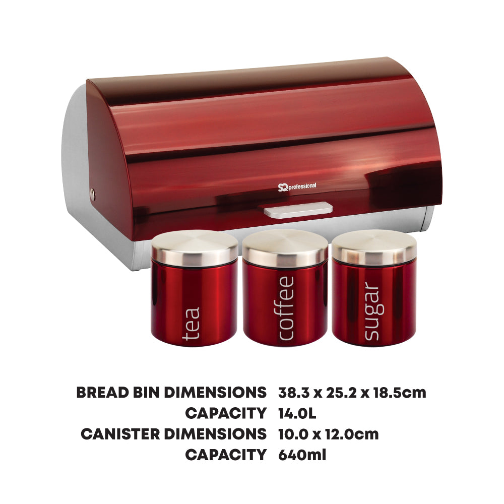 SQ Professional Gems Bread Bin with Canisters Set