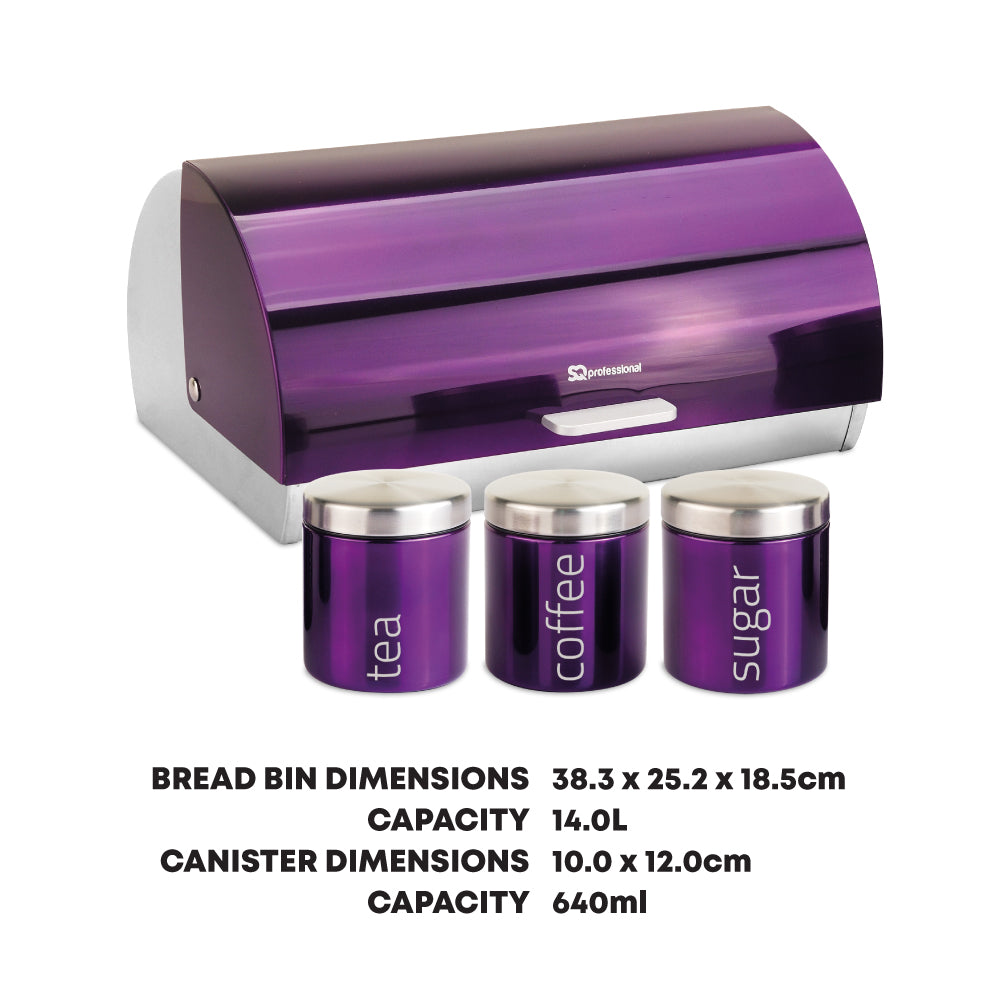 SQ Professional Gems Bread Bin with Canisters Set