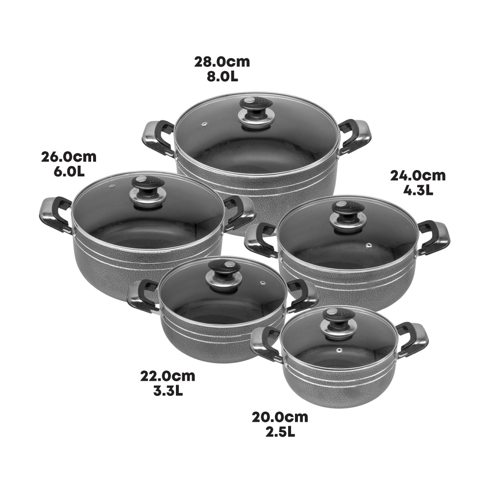 SQ Professional Una Non Stick Stockpot Set 5pc/ Ares