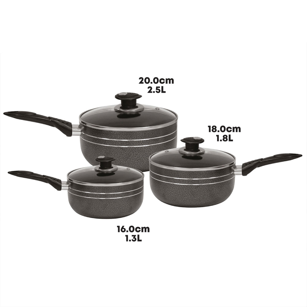 SQ Professional Una Non Stick Saucepan Set 3pc/ Hera