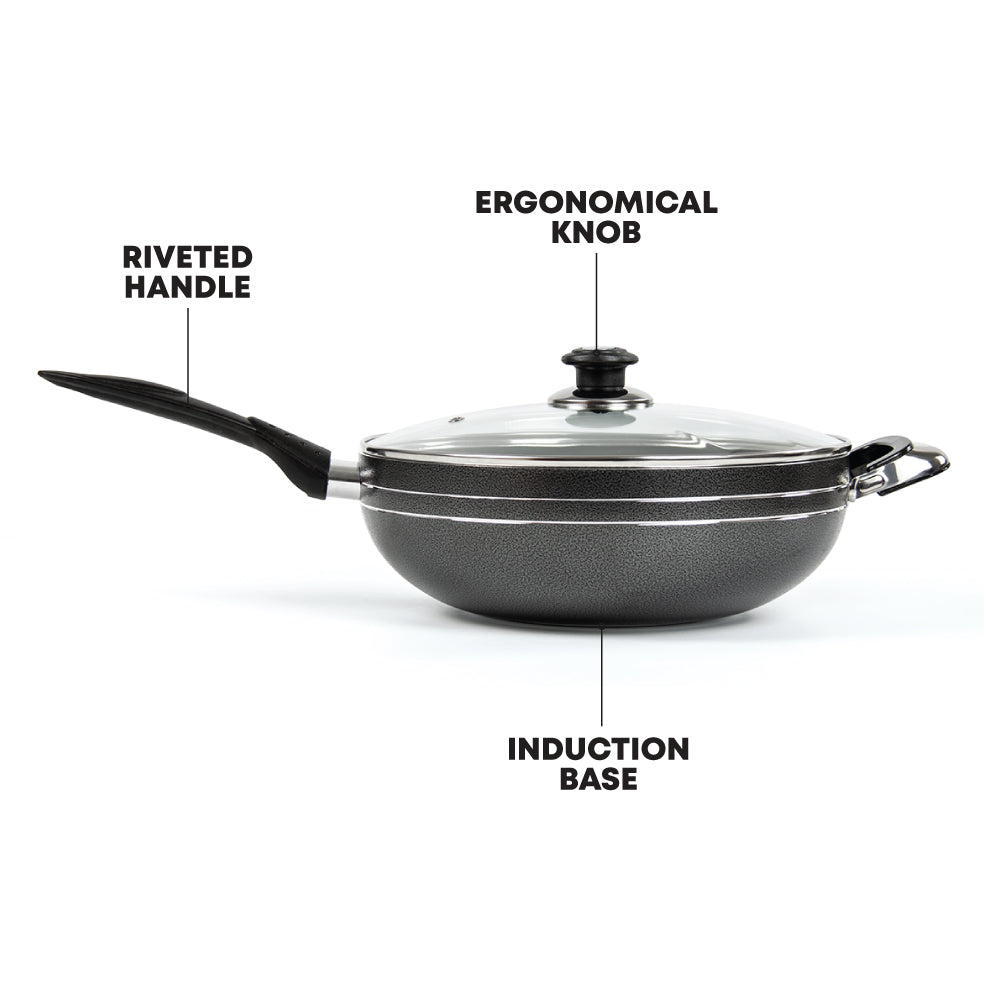 SQ Professional Una-Non Stick Wok with Long Handle